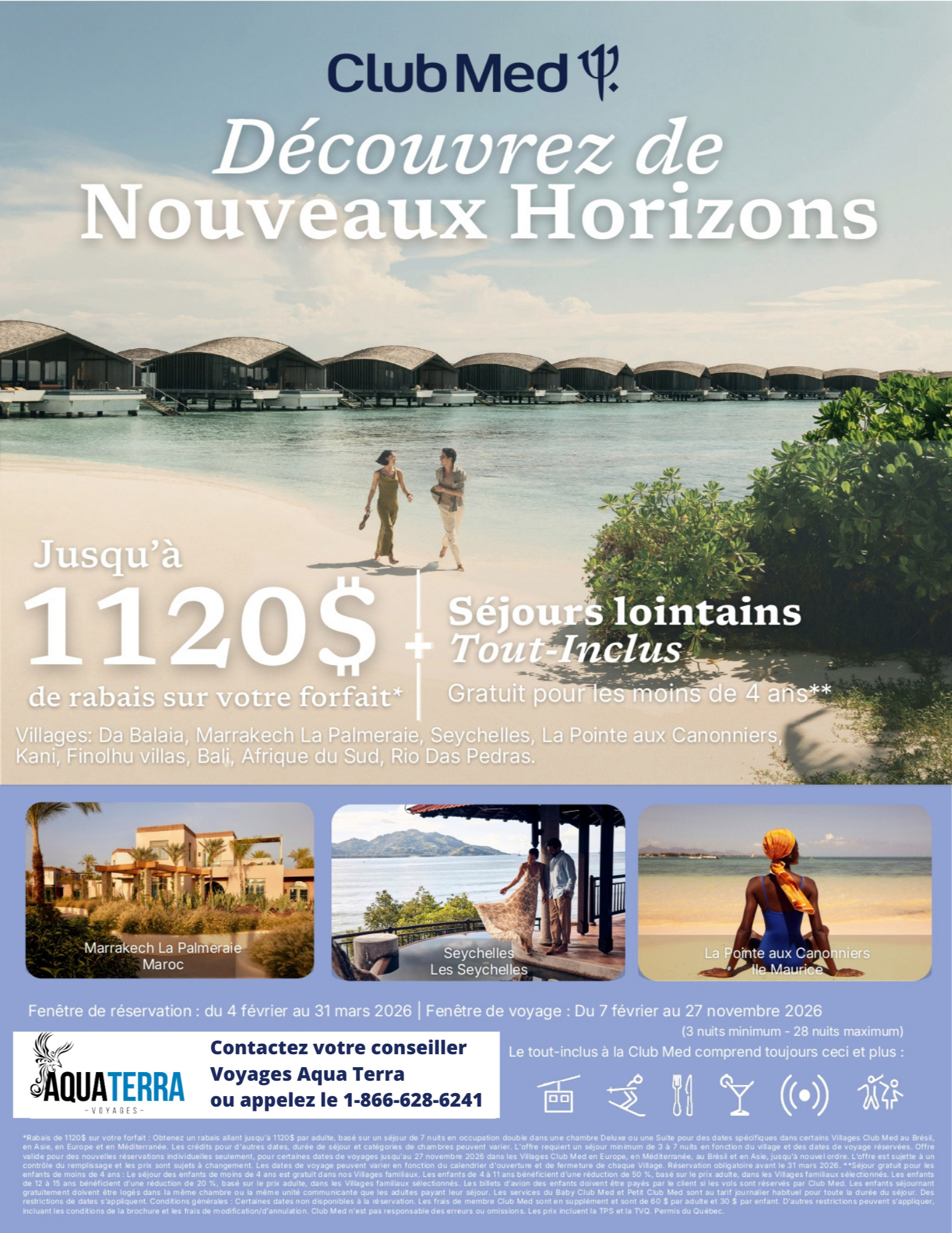 Promotions Club Med Offre Séjours Lointains Jusqu'à 990$ de rabais avec Voyages Aqua Terra Mascouche CLUB MED PROMOTION Flyer SECTION-3B FR