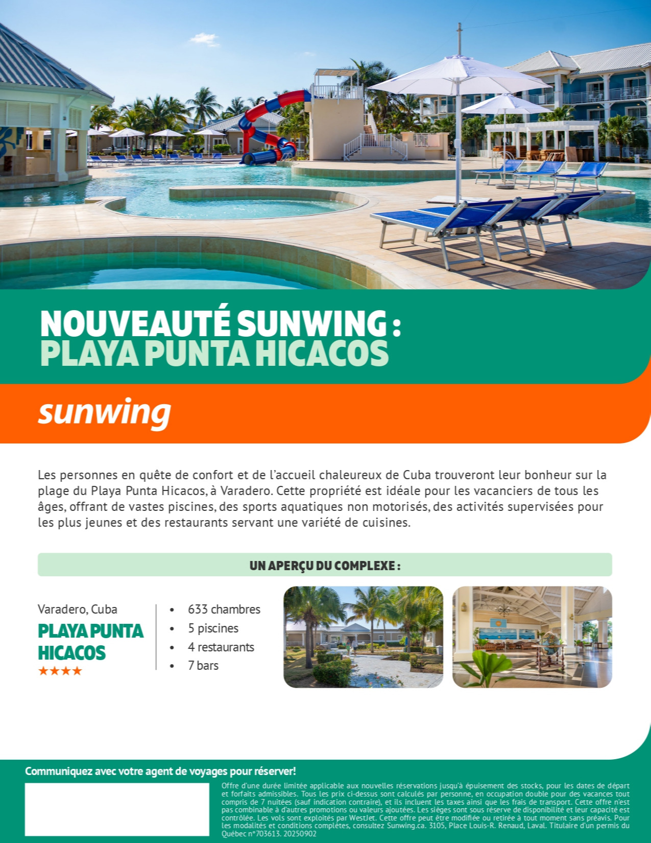 Promotion Vacances Sunwing Nouvel Hôtel : Playa Punta Hicacos avec Voyages Aqua Terra et Voyages Mascouche Promotion Vacances Sunwing Nouvel Hôtel : Playa Punta Hicacos avec Voyages Aqua Terra et Voyages Mascouche